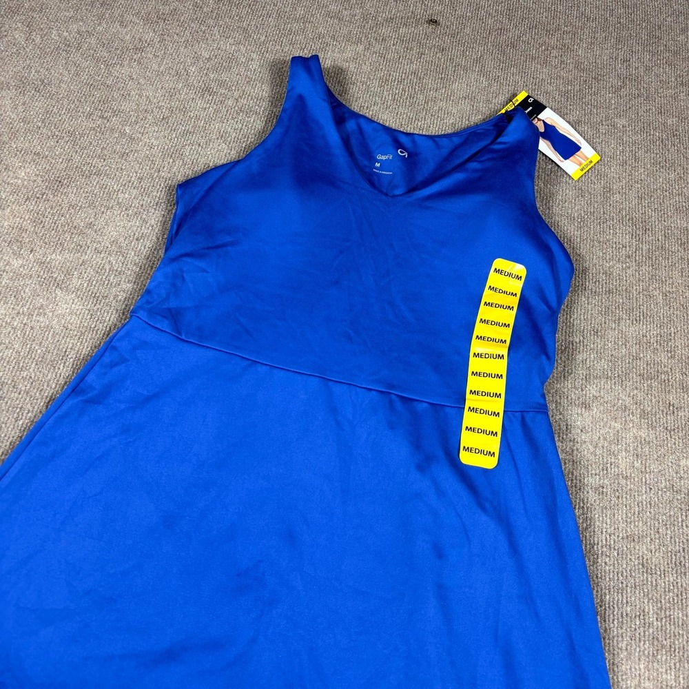 GAPFit Active Tank Dress Women M Royal Blue Scoop Neck Moisture Wicking Pullover